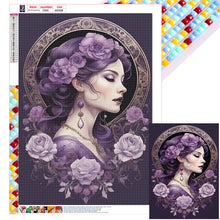 Load image into Gallery viewer, Diamond Painting - Full Square - purple flower woman (40*55CM)