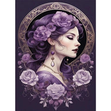 Load image into Gallery viewer, Diamond Painting - Full Square - purple flower woman (40*55CM)