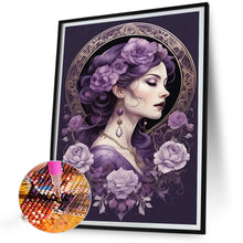 Load image into Gallery viewer, Diamond Painting - Full Square - purple flower woman (40*55CM)