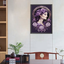 Load image into Gallery viewer, Diamond Painting - Full Square - purple flower woman (40*55CM)