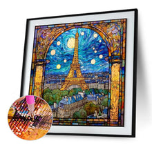 Load image into Gallery viewer, Diamond Painting - Full Round - Paris Eiffel Tower glass art at night (30*30CM)