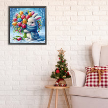 Load image into Gallery viewer, Diamond Painting - Full Round - Bunny holding flowers in the snow (30*30CM)