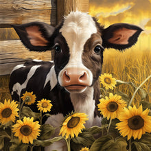 Load image into Gallery viewer, Diamond Painting - Full Round - sunflower cow (30*30CM)