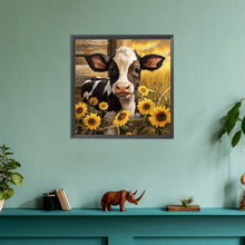 Load image into Gallery viewer, Diamond Painting - Full Round - sunflower cow (30*30CM)