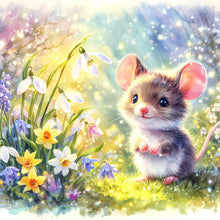 Load image into Gallery viewer, Diamond Painting - Full Round - spring mouse (30*30CM)