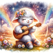 Load image into Gallery viewer, Diamond Painting - Full Round - Sheep playing guitar (30*30CM)
