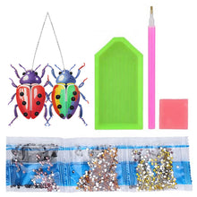 Load image into Gallery viewer, Single Side 5D Bird Cage Bee Ladybird Diamond Painting Dots Pendant Wall Decor