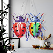 Load image into Gallery viewer, Single Side 5D Bird Cage Bee Ladybird Diamond Painting Dots Pendant Wall Decor