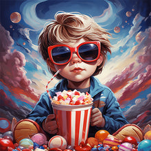 Load image into Gallery viewer, Diamond Painting - Full Square - popcorn kid (40*40CM)
