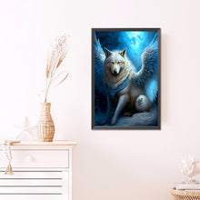 Load image into Gallery viewer, AB Diamond Painting - Full Round - white wolf with wings (40*60CM)