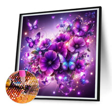 Load image into Gallery viewer, Diamond Painting - Full Round - Purple butterfly flower (30*30CM)