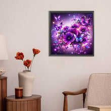 Load image into Gallery viewer, Diamond Painting - Full Round - Purple butterfly flower (30*30CM)