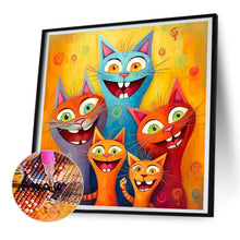 Load image into Gallery viewer, Diamond Painting - Full Round - cartoon cat group (30*30CM)