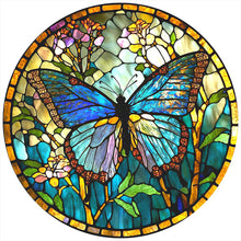 Load image into Gallery viewer, Diamond Painting - Full Round - glass art butterfly (40*40CM)
