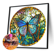 Load image into Gallery viewer, Diamond Painting - Full Round - glass art butterfly (40*40CM)