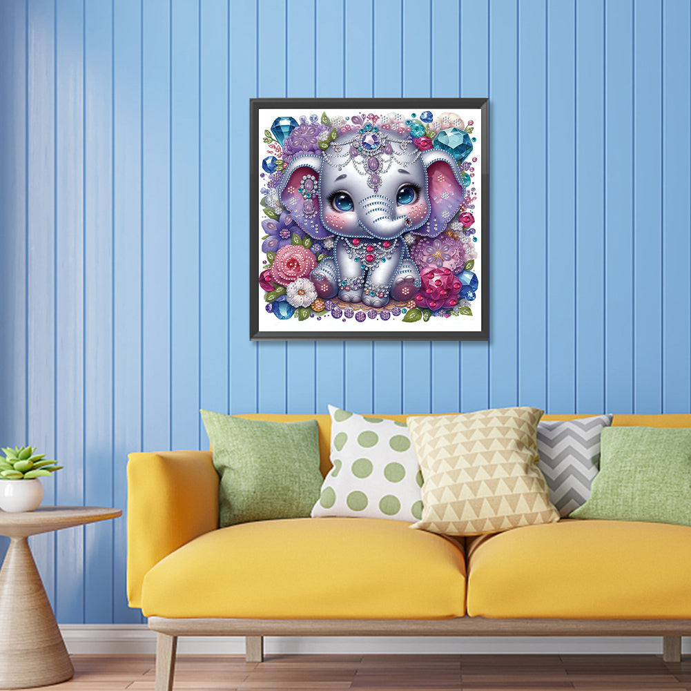 Diamond Painting - Partial Special Shaped - elephant (30*30CM)