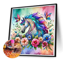 Load image into Gallery viewer, Diamond Painting - Full Round - flower unicorn (30*30CM)