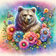 Load image into Gallery viewer, Diamond Painting - Full Round - flower bear (30*30CM)