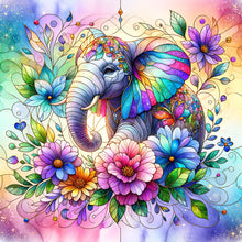 Load image into Gallery viewer, Diamond Painting - Full Round - flower elephant (30*30CM)