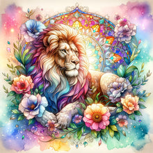 Load image into Gallery viewer, Diamond Painting - Full Round - flower lion (30*30CM)