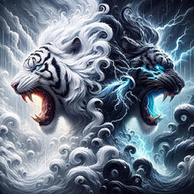 Load image into Gallery viewer, Diamond Painting - Full Round - Black and white cloud mythical beast (30*30CM)