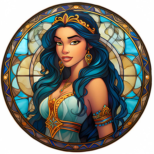 AB Diamond Painting - Full Round - Glass Art Disney Princess-Princess Jasmine (40*40CM)