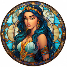 Load image into Gallery viewer, AB Diamond Painting - Full Round - Glass Art Disney Princess-Princess Jasmine (40*40CM)