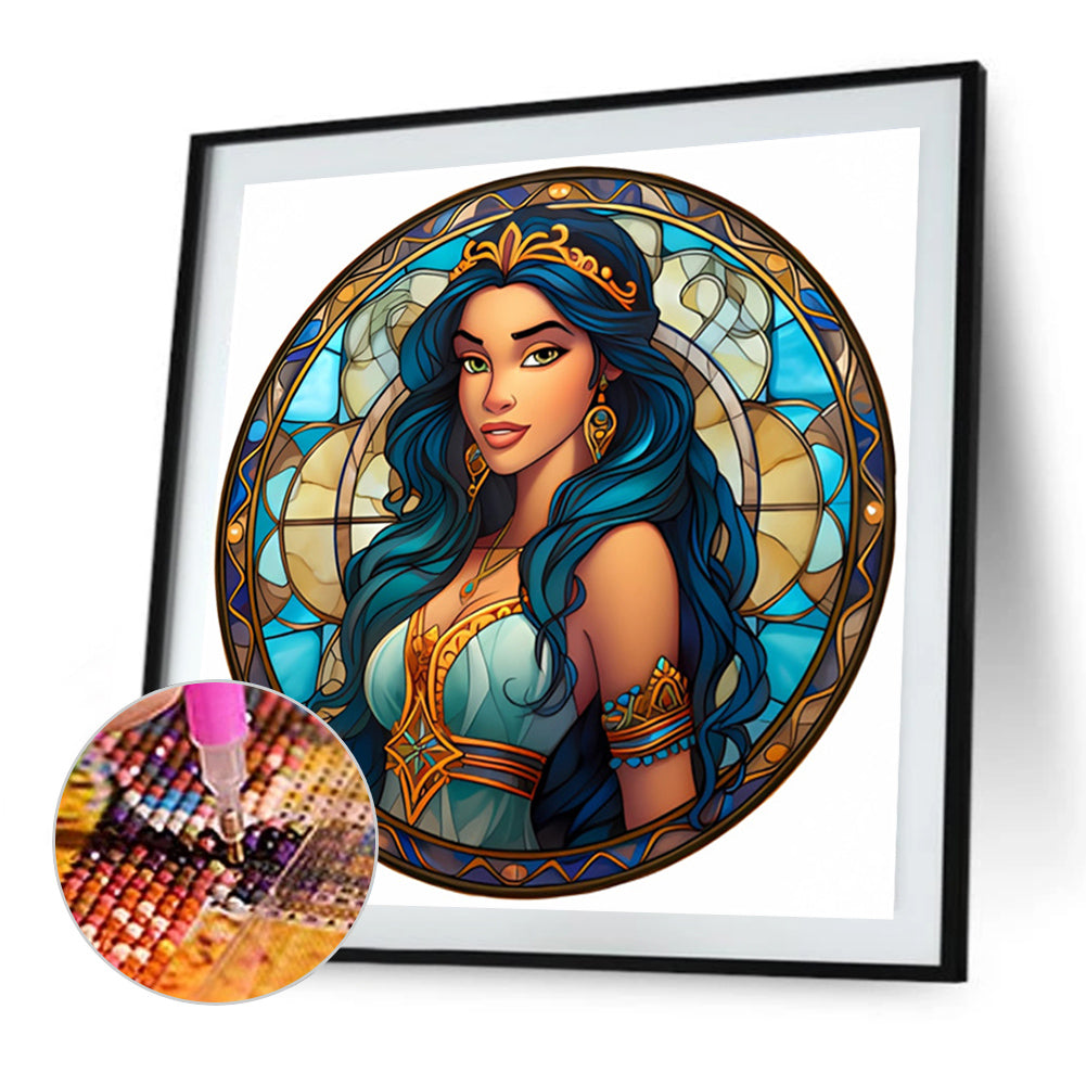 AB Diamond Painting - Full Round - Glass Art Disney Princess-Princess Jasmine (40*40CM)
