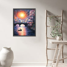 Load image into Gallery viewer, AB Diamond Painting - Full Round - Small bridge at sunset and flowing water (40*50CM)