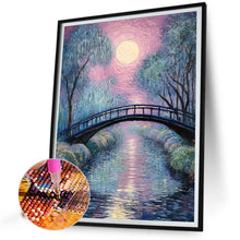 Load image into Gallery viewer, AB Diamond Painting - Full Round - Small bridge at sunset and flowing water (40*50CM)