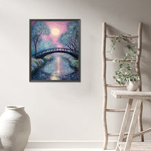 Load image into Gallery viewer, AB Diamond Painting - Full Round - Small bridge at sunset and flowing water (40*50CM)