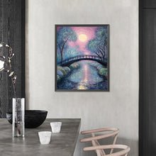 Load image into Gallery viewer, AB Diamond Painting - Full Round - Small bridge at sunset and flowing water (40*50CM)
