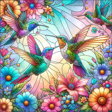 Load image into Gallery viewer, Diamond Painting - Full Round - flowers hummingbird (30*30CM)