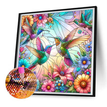 Load image into Gallery viewer, Diamond Painting - Full Round - flowers hummingbird (30*30CM)