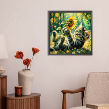 Load image into Gallery viewer, Diamond Painting - Full Round - Sunflower and kitten (30*30CM)
