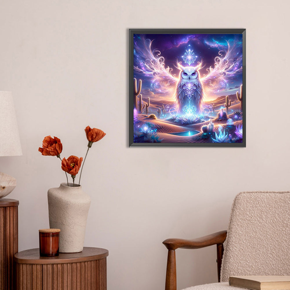 Diamond Painting - Full Round - Owl in the desert (30*30CM)