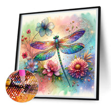 Load image into Gallery viewer, Diamond Painting - Full Round - Flowers dragonfly (30*30CM)