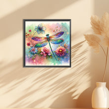 Load image into Gallery viewer, Diamond Painting - Full Round - Flowers dragonfly (30*30CM)