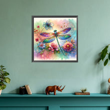 Load image into Gallery viewer, Diamond Painting - Full Round - Flowers dragonfly (30*30CM)