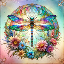 Load image into Gallery viewer, Diamond Painting - Full Round - Flowers dragonfly (30*30CM)