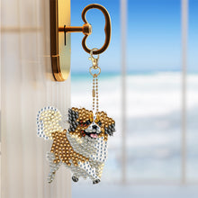 Load image into Gallery viewer, 5 Pcs Double Sided Cute Dog Diamond Painting Keychain for Bag Charms Pendant