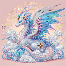 Load image into Gallery viewer, Diamond Painting - Partial Special Shaped - colorful feather silver dragon (30*30CM)