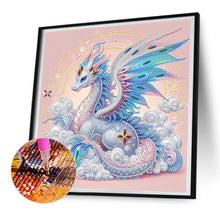 Load image into Gallery viewer, Diamond Painting - Partial Special Shaped - colorful feather silver dragon (30*30CM)