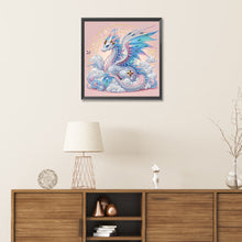 Load image into Gallery viewer, Diamond Painting - Partial Special Shaped - colorful feather silver dragon (30*30CM)
