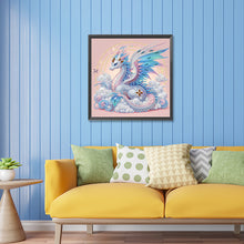 Load image into Gallery viewer, Diamond Painting - Partial Special Shaped - colorful feather silver dragon (30*30CM)