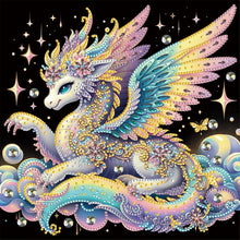 Load image into Gallery viewer, Diamond Painting - Partial Special Shaped - Colorful Feather Golden Dragon (30*30CM)