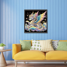 Load image into Gallery viewer, Diamond Painting - Partial Special Shaped - Colorful Feather Golden Dragon (30*30CM)