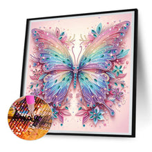 Load image into Gallery viewer, Diamond Painting - Partial Special Shaped - pink curtain butterfly (30*30CM)