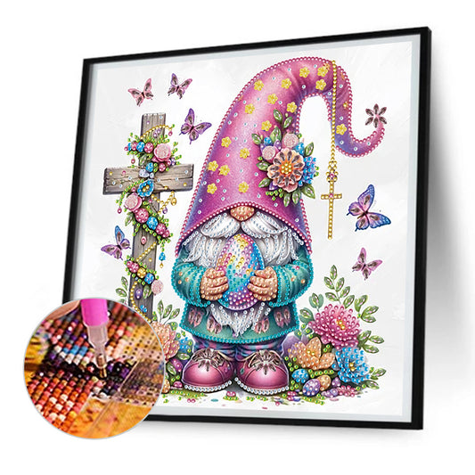 Diamond Painting - Partial Special Shaped - easter cross gnome (30*30CM)