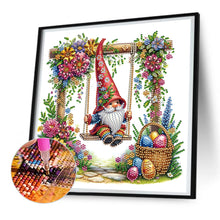 Load image into Gallery viewer, Diamond Painting - Partial Special Shaped - Easter Swing Gnome (30*30CM)